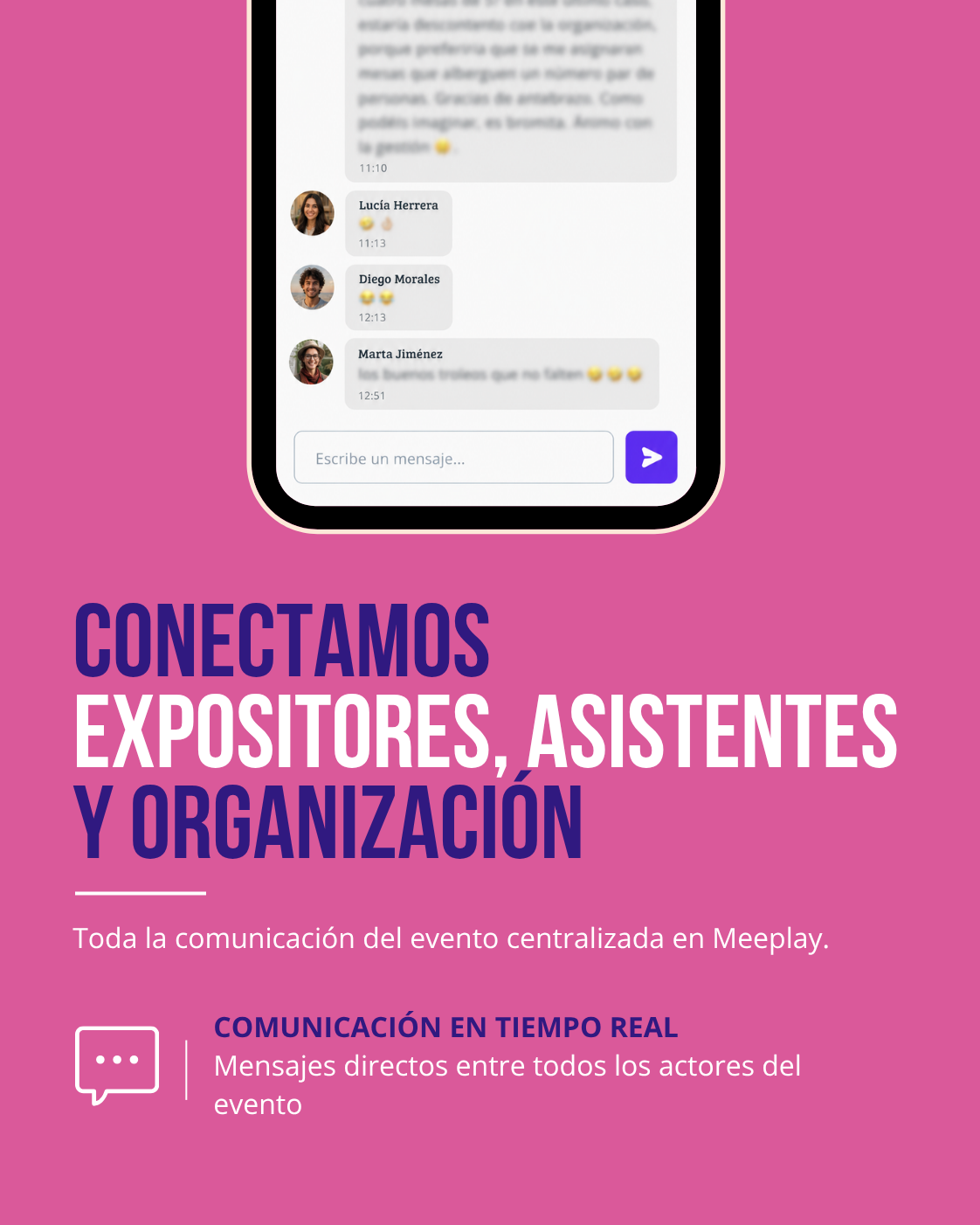 Comunicacion entre asistentes, expositores y organizacion en Meeplay durante Toledum II